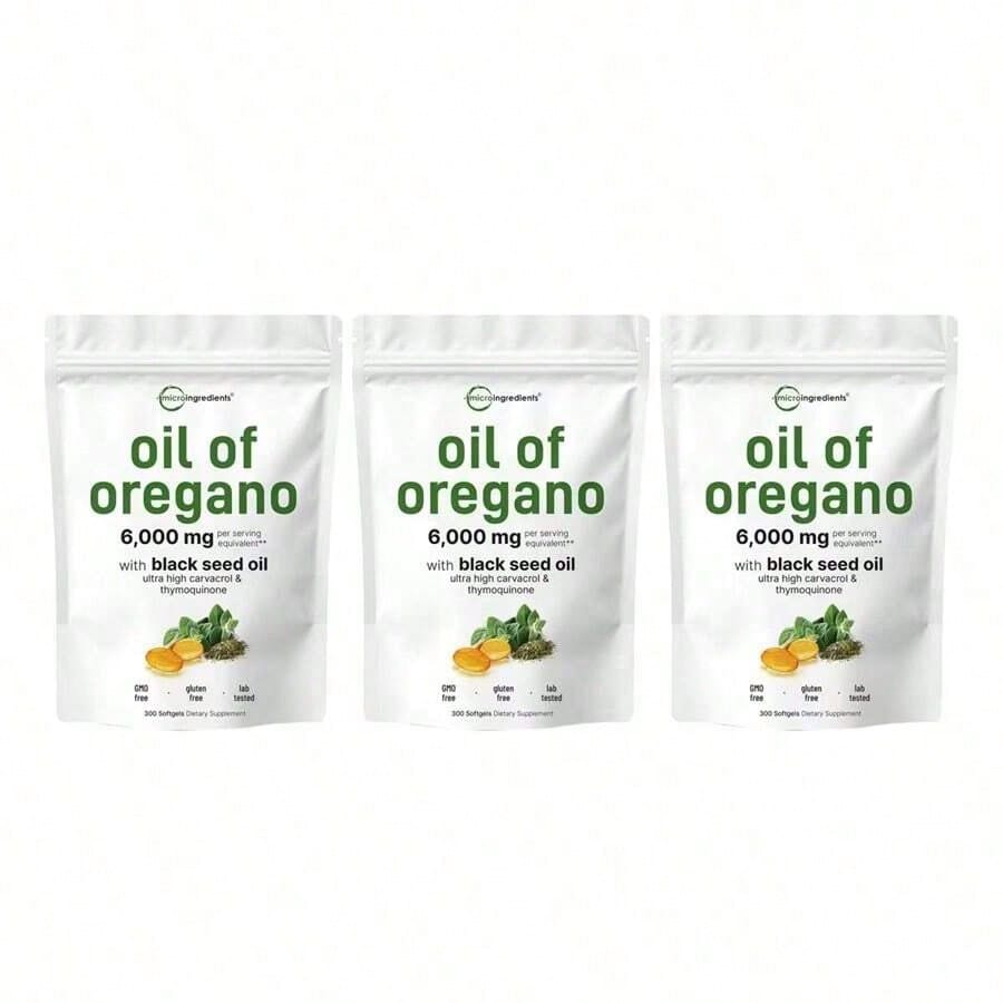 MicroIngredients Oregano Oil & Black Seed Oil – Vegan Softgels