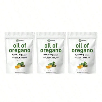 MicroIngredients Oregano Oil & Black Seed Oil – Vegan Softgels