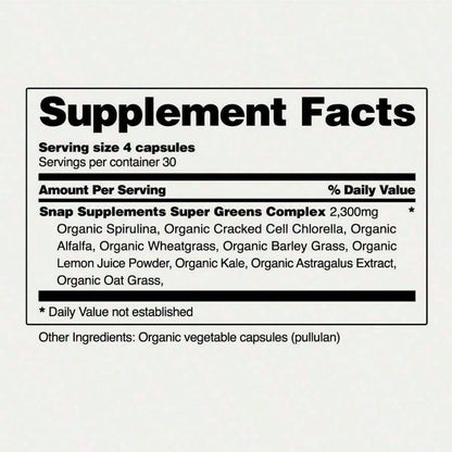 '- Spirulina + Chlorella - 30 Servings - Natural Supplement Capsules Healthcare Edible