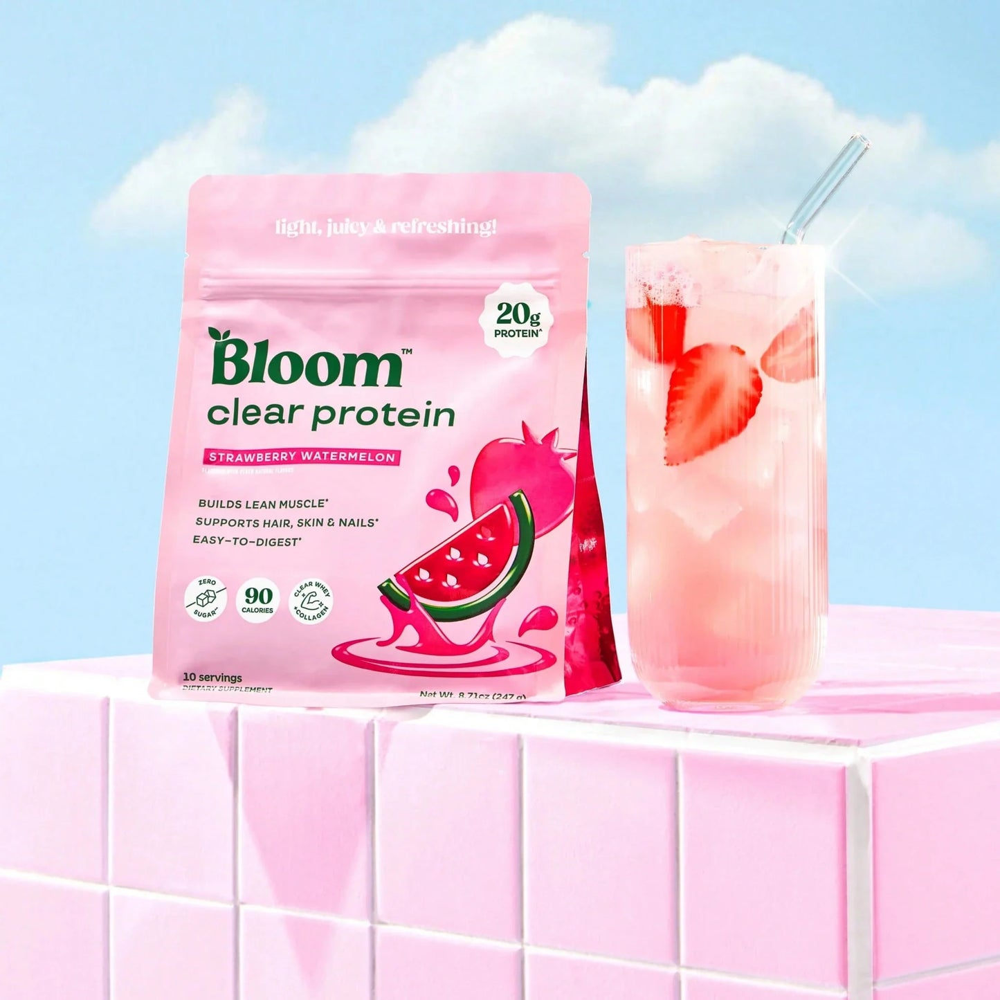 MOM'S DAY GIFT BUNDLE! Bloom Clear Protein 2-Pack | Hair, Skin & Nails Support, 20 Servings
