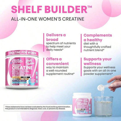 CleanNutra Women's Creatine Monohydrate Powder | 5000mg With BCAAs, Collagen, Myo-Inositol, L-Glutamine, D3, Iron, Zinc, Biotin, Hyaluronic Acid, Folate | Tropical Orange Flavor, 9.48oz