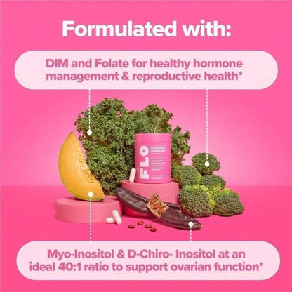 FLO Ovarian Health Support Hormone Balance Supplement For Women 90 Vegan Capsule