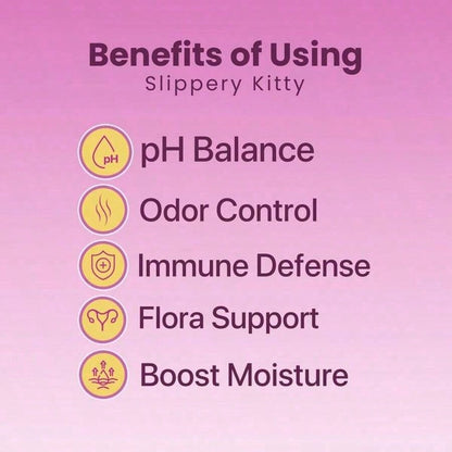 Kitty Queen Slippery Kitty Feminine Probiotic + Moisture Gummies | Pineapple Flavor | 30 Gummies (60 Servings) | With Slippery Elm | Supports PH Balance, Odor Control & Vaginal Moisture | Dietary Supplement