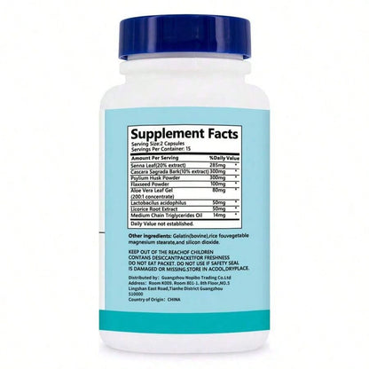 Weight Loss Products 15 Day Cleanse Gut And Colon Support | Caffeine Free | Advanced Formula With Cascara Sagrada, & Psyllium Husk | 1 Bottle Of 30 Capsules