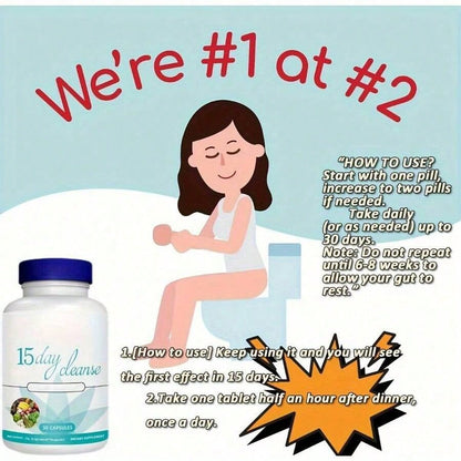 Weight Loss Products 15 Day Cleanse Gut And Colon Support | Caffeine Free | Advanced Formula With Cascara Sagrada, & Psyllium Husk | 1 Bottle Of 30 Capsules