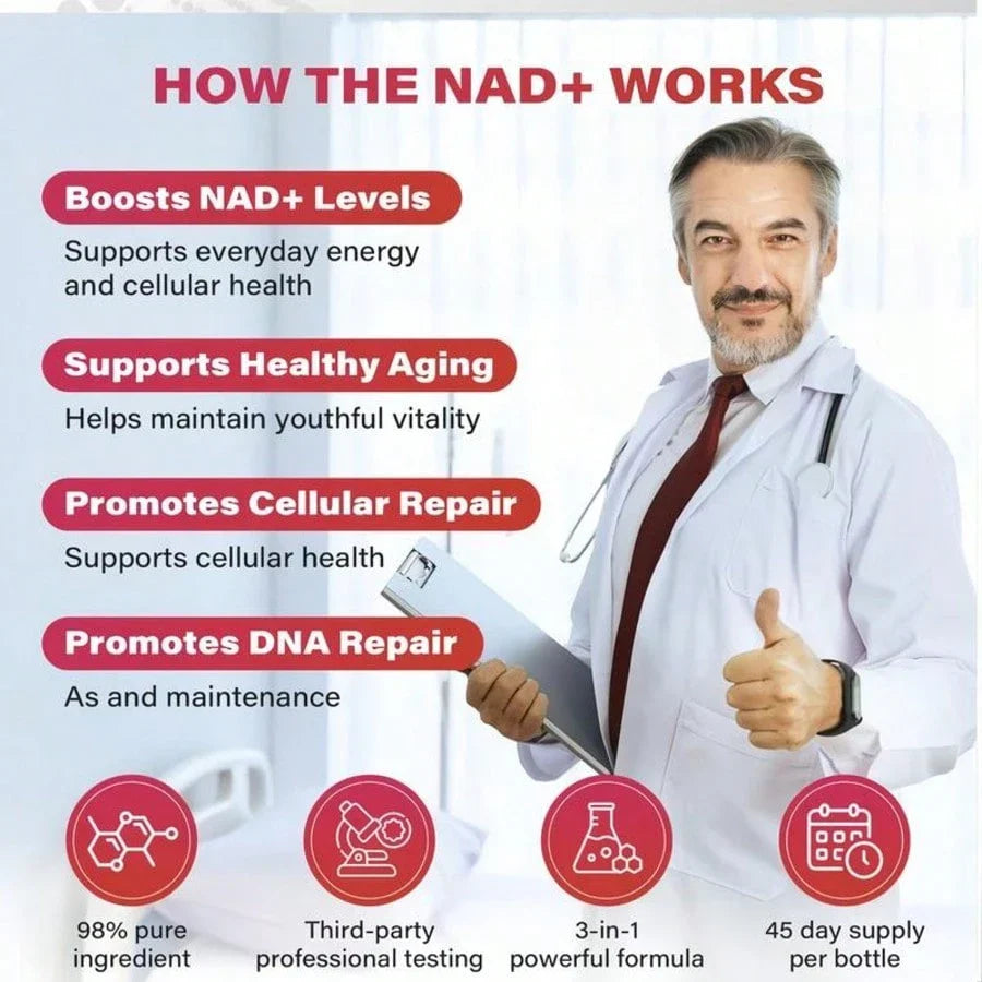 ZOOONE 1000mg NAD+ Berry Flavor Drink Mix For Skin Aging Support, Energy, And Focus - 30 Pack -