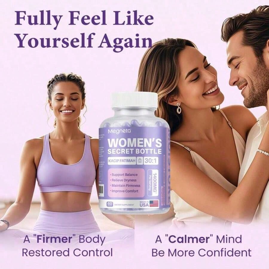 Megneta Bottle 3pack- 180 Tablets - Healthcare | Kacip Fatimah 1000MG | Plus With Manjakan & Slippery Elm & Fenugreek(Old & New Packaging--Mixed Shipment, For Women, Free Shipping, Daily Health Care