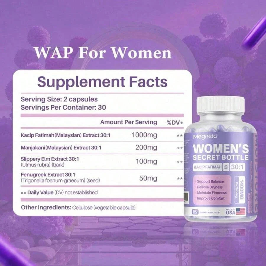 Megneta Bottle 3pack- 180 Tablets - Healthcare | Kacip Fatimah 1000MG | Plus With Manjakan & Slippery Elm & Fenugreek(Old & New Packaging--Mixed Shipment, For Women, Free Shipping, Daily Health Care