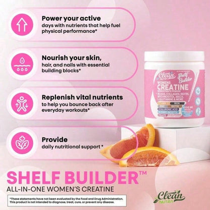 Women's Creatine Monohydrate Powder With BCAAs, Collagen, Myo-Inositol, L-Glutamine, & More For Optimal Wellness & Beauty Support – Shelf Builder