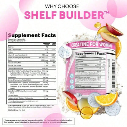 Women's Creatine Monohydrate Powder With BCAAs, Collagen, Myo-Inositol, L-Glutamine, & More For Optimal Wellness & Beauty Support – Shelf Builder