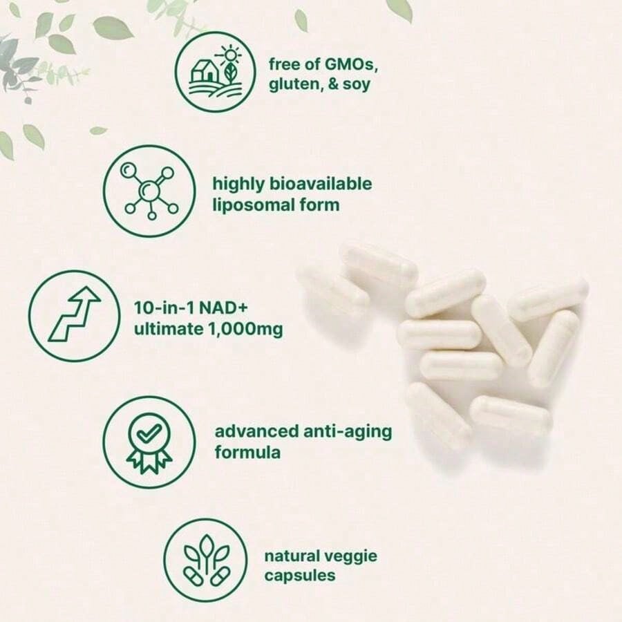 Liposomal NAD+ Ultimate 1,000mg, 60 Veggie Capsules