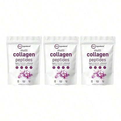 Miriyalyad Multi Collagen Peptides Powder, 16oz | Full Spectrum Type I, II, III, V, X + Biotin, Hyaluronic Acid, & Vitamin C | Unflavored | Keto & Paleo Friendly | Non-GMO[Free Shipping ]