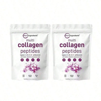 Miriyalyad Multi Collagen Peptides Powder, 16oz | Full Spectrum Type I, II, III, V, X + Biotin, Hyaluronic Acid, & Vitamin C | Unflavored | Keto & Paleo Friendly | Non-GMO[Free Shipping ]