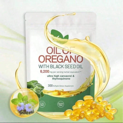 Oil Of Oregano With Black Seed Oil Softgels, Carvacrol + Thymoquinone, 2-In-1 Herbal Softgels, 60 Count