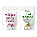 Oregano Oil Softgels & Multi Collagen Peptides Powder Bundle | 150/75 Day Supply Immune & Collagen Boost | Unflavored Dietary Supplement