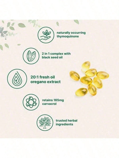 Oregano Oil Softgels & Multi Collagen Peptides Powder Bundle | 150/75 Day Supply Immune & Collagen Boost | Unflavored Dietary Supplement