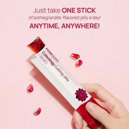 [FOODOLOGY] Coleology Cutting Jelly 10days - Garcinia Cambogia (HCA), Chia Seeds Collagen, Hyaluronic Acid, Pomegranate Flavored 8.81 Oz /10 Sticks