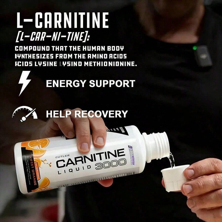 Cutler Nutrition Liquid L-Carnitine Supplement With Acetyl L-Carnitine & L-Carnitine Tartrate Forms - Pre Workout Formula For Optimal Absorption, Energy & Muscle Support, Buzz'in Orange Flavor