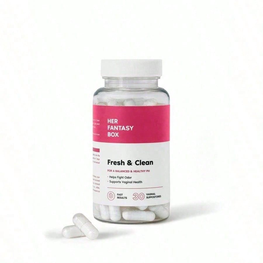 Her Fan-Tasy Box Gentle Boric Acid Suppositories - 30 Count PH Balance For Sensitive Skin