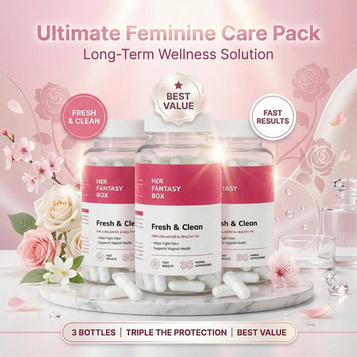 Her Fan-Tasy Box Gentle Boric Acid Suppositories - 30 Count PH Balance For Sensitive Skin