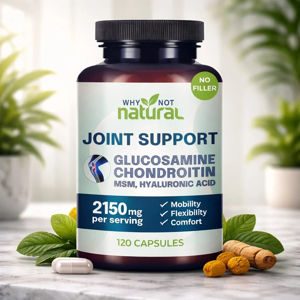 Glucosamine Chondroitin Joint Support 2 Pack, Mobility & Flexibility Capsules With MSM & Hyaluronic Acid, 240 Count Total