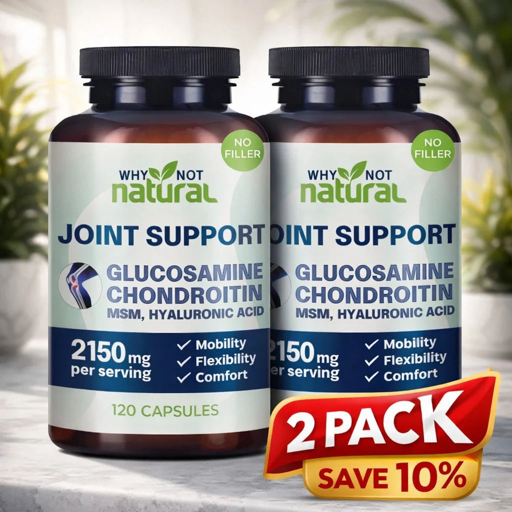 Glucosamine Chondroitin Joint Support 2 Pack, Mobility & Flexibility Capsules With MSM & Hyaluronic Acid, 240 Count Total