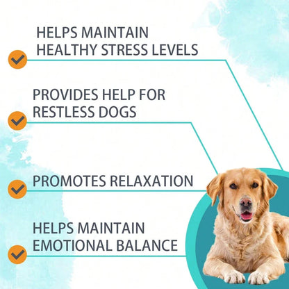 Calming Supplement Chews For Dogs Anxiety Relief - With Melatonin, ,Chamomile & L-Tryptophan - Stress Relief For Thunderstorms - Vet-Recommended Formula 120Ct(Beef)