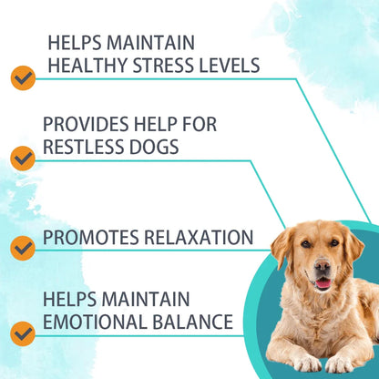 Dog Calming Powder Supplement With Valerian Root & Chamomile For Dog Anxiety Relief,Separation Anxiety,Fireworks Noise & Travel Stress,Beef Flavor