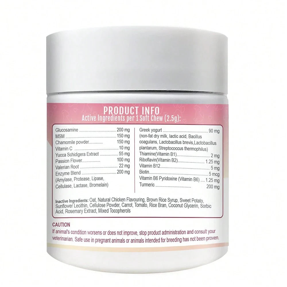 Multivitamin Chews For Dogs - Dog Vitamins With Probiotics, Glucosamine & Digestive Enzymes, Supports Joint Health, Immune System & Gut For Senior & Puppy,Chicken Flavor, 30Ct (ND-015)