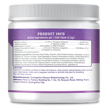 Probiotics For Dogs Chews, Duck Flavor - Supports Gut Health, Digestive Balance & Seasonal Allergy Relief & Itchy Skin Relief - Prebiotic & Probiotic Soft Chews(120 Count) (Duck)