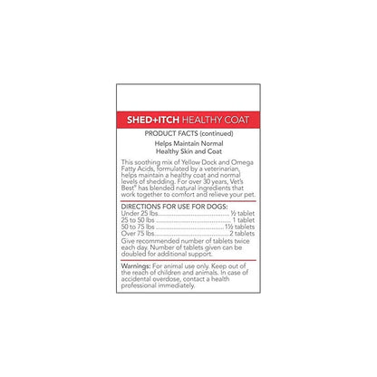 Vet'S Best Healthy Coat Shed &Amp; Itch Relief Dog Supplements | Relieve Dogs Skin Irritation And Shedding Due To Seasonal Allergies Or Dermatitis | 50 Chewable Tablets