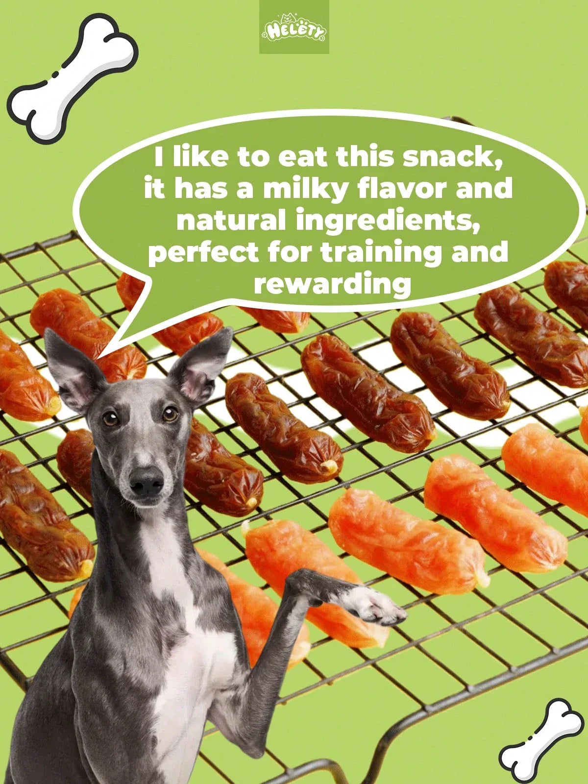helety 100/200g/400g/800gDog Snacks Chicken, Duck, Beef Sausage Dog Teeth Grinding Snacks, Teeth Cleaning Snacks, Interactive Pet Snacks