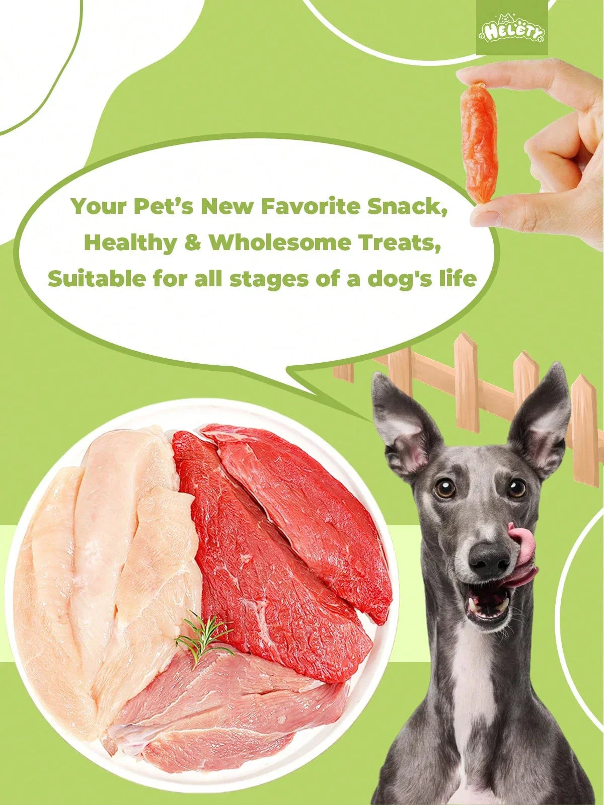 helety 100/200g/400g/800gDog Snacks Chicken, Duck, Beef Sausage Dog Teeth Grinding Snacks, Teeth Cleaning Snacks, Interactive Pet Snacks