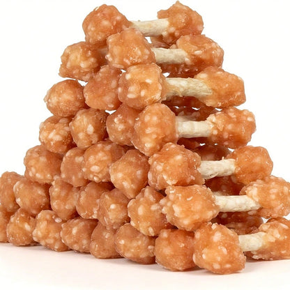 helety Chicken Dumbbells For Dogs, Chicken Dog Treats For Small, Medium And Large Breeds, Natural Dog Treats, Rice Dog Treats, Healthy, High In Protein, Easily Digestible, Long-Lasting, Perfect Dog Training Reward Treats.