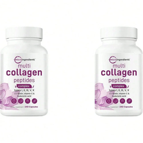 Collagen Supplement,Multi Collagen Pills For Women & Men, 240 Capsules | Type I,Ii, III, V, X - Hydrolyzed Collagen Peptides With Biotin, Hyaluronic Acid & Vitamin C | Hair, Skin, Nail & Joint Support