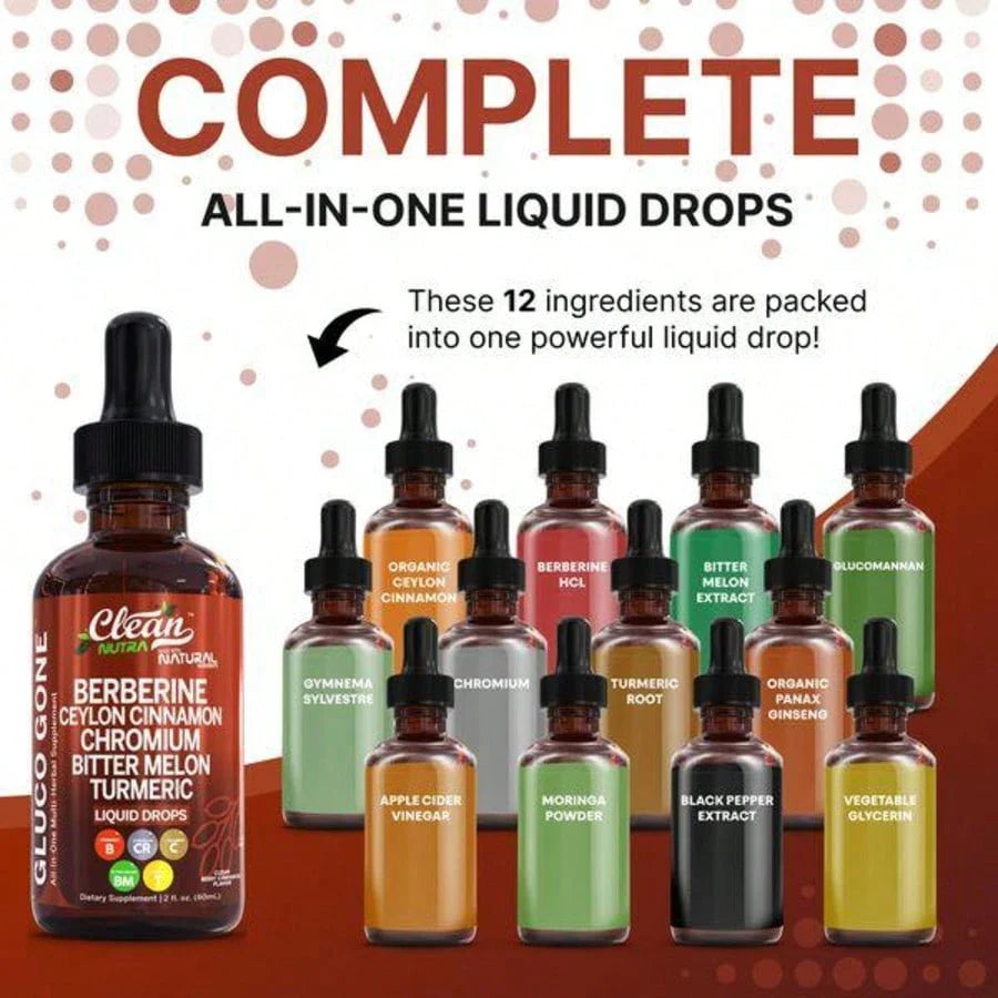 Organic Ceylon Cinnamon Berberine Liquid Drops Supplement With Bitter Melon Extract, Glucomannan, Gymnema, Chromium, Turmeric, Organic Panax Ginseng, Daily Healthy, For Women, For Man