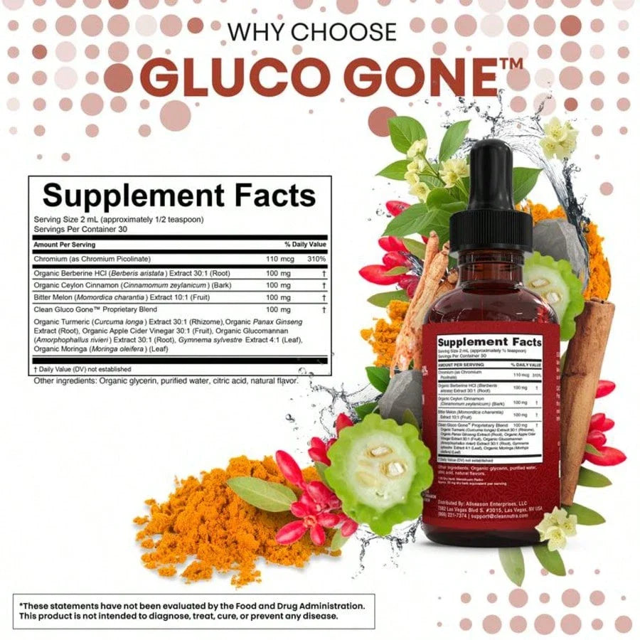 Organic Ceylon Cinnamon Berberine Liquid Drops Supplement With Bitter Melon Extract, Glucomannan, Gymnema, Chromium, Turmeric, Organic Panax Ginseng, Daily Healthy, For Women, For Man