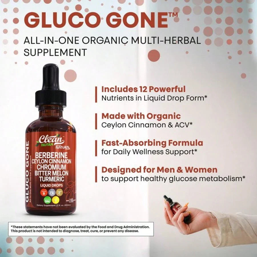 Organic Ceylon Cinnamon Berberine Liquid Drops Supplement With Bitter Melon Extract, Glucomannan, Gymnema, Chromium, Turmeric, Organic Panax Ginseng, Daily Healthy, For Women, For Man