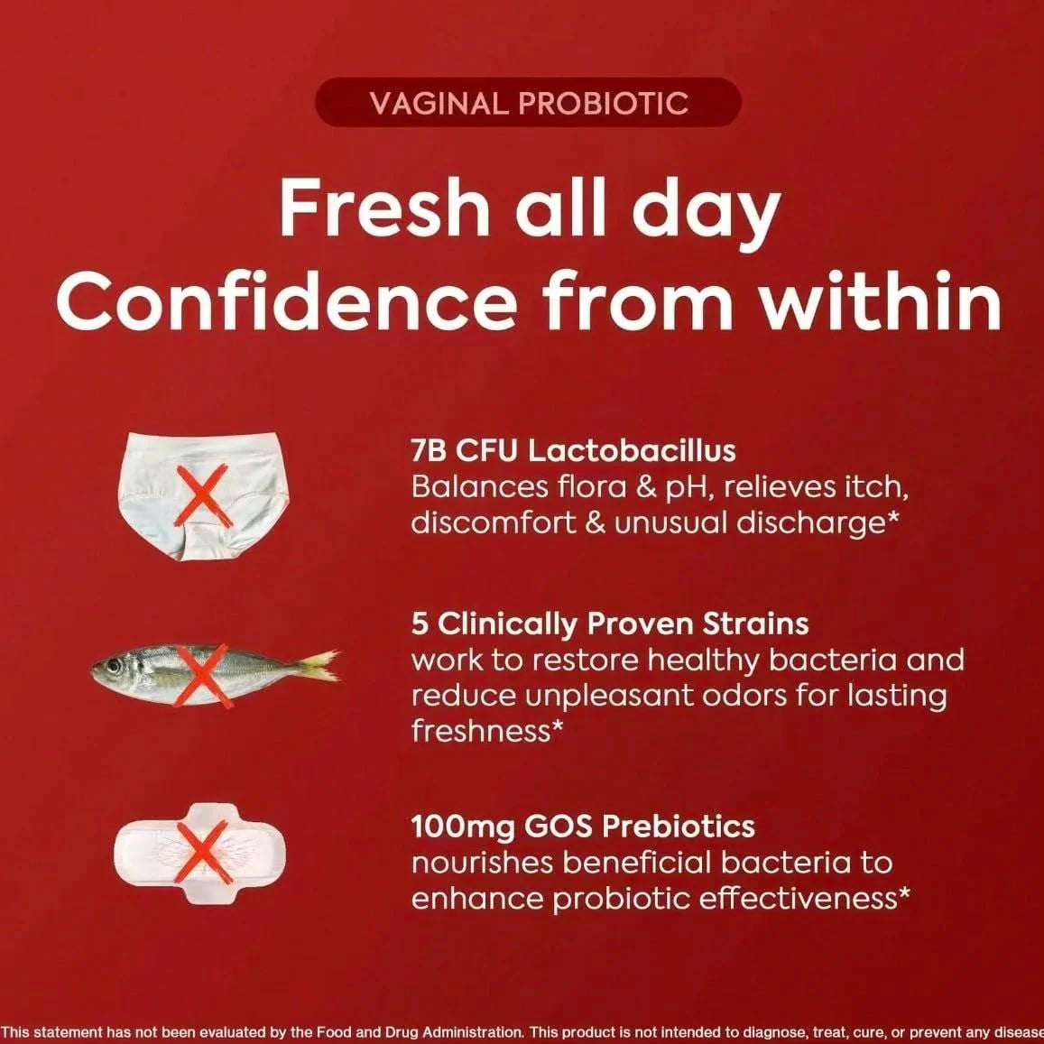 HerAure Women's Probiotics - PH Balance, Odor Control, Flora Health,Moistening, Tightening - With 7 Billion CFU Probiotic, Prebiotic, 7-In-1 Mushroom Blend,Cranberry, Pineapple,60 Capsules