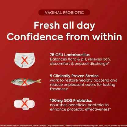 HerAure Women's Probiotics - PH Balance, Odor Control, Flora Health,Moistening, Tightening - With 7 Billion CFU Probiotic, Prebiotic, 7-In-1 Mushroom Blend,Cranberry, Pineapple,60 Capsules
