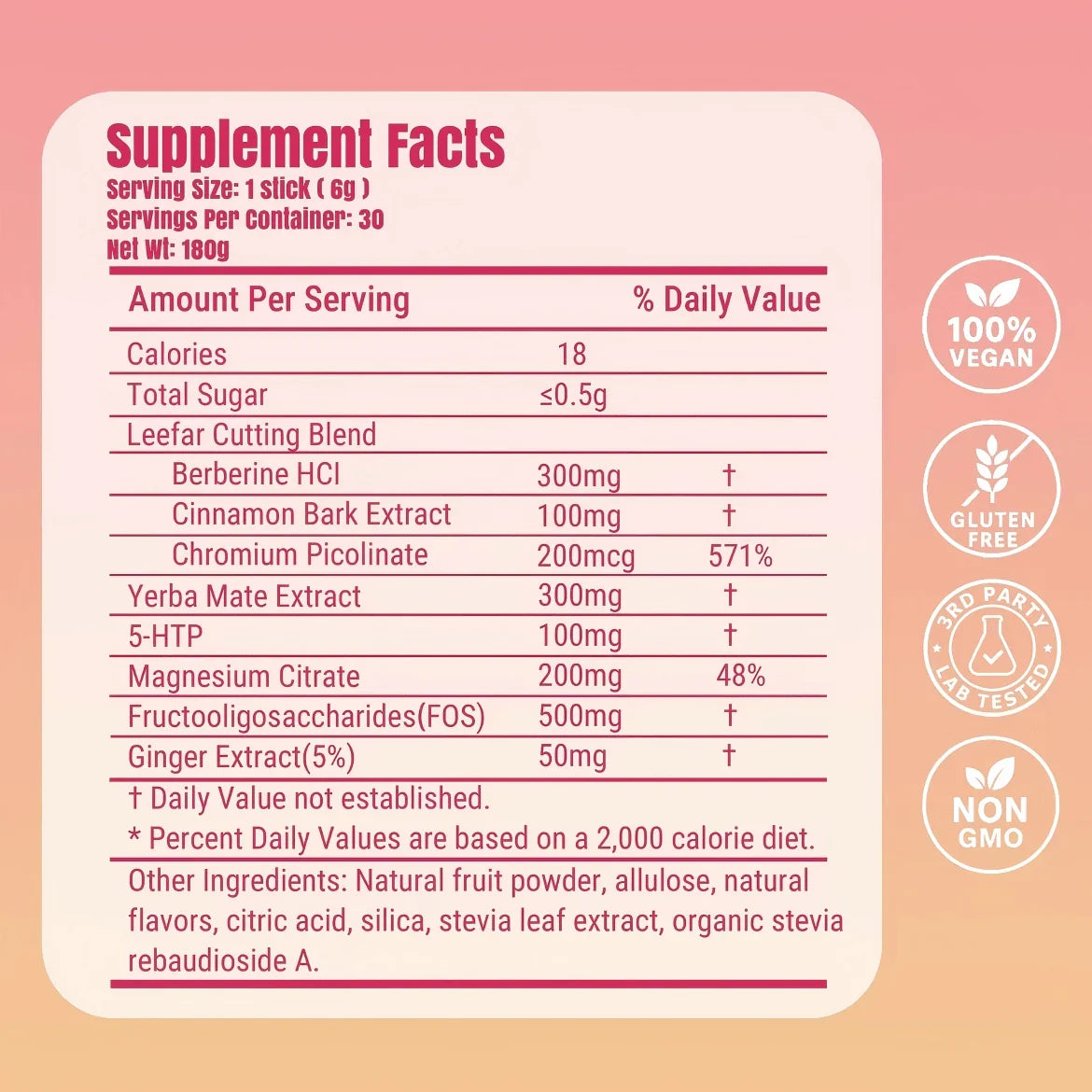 LeeFar Cutting Drink Mix –| Strawberry Açaí Flavor – 30 Servings, For Women,  Dietary Supplement