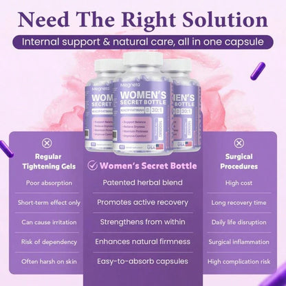 Megneta Women'S Secret Bottle- 60 Tablets - Healthcare | Kacip Fatimah 1000MG |Plus With Manjakan & Slippery Elm & Fenugreek(Old & New Packaging--Mixed Shipment, For Women, Free Shipping, Daily Health Care