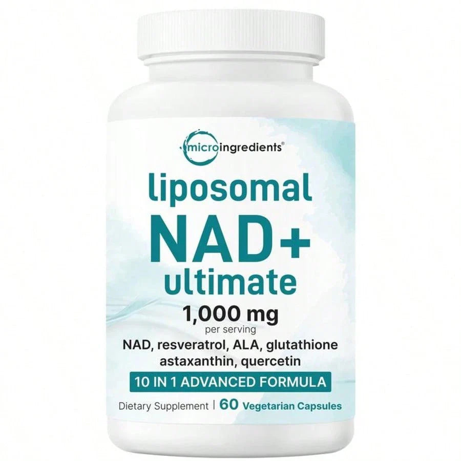 Micro Ingredient Liposomal NAD+ Ultimate 1,000mg, 60 Veggie Capsules  For Women, For Men, Daily Heath Care