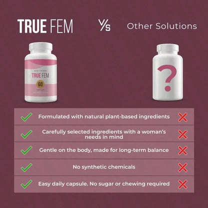 True Fem – 100% Natural – 13-In-1 With Saw Palmetto & Fenugreek – Vegan, Non-GMO – Botanical Blend For Women's Daily Balance & Wellness Healthcare Supplement, Free Shipping, For Women, Foe Her