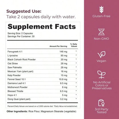 True Fem – 100% Natural – 13-In-1 With Saw Palmetto & Fenugreek – Vegan, Non-GMO – Botanical Blend For Women's Daily Balance & Wellness Healthcare Supplement, Free Shipping, For Women, Foe Her