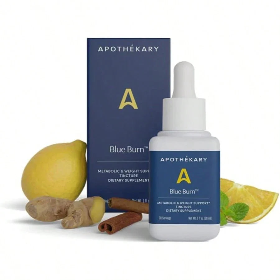 Apothékary Blue Burn Herbal Supplement Liquid Drops, Metabolism And Weight Management Support, Clinically-Tested, Made In The USA, 1 Fl Oz, 30 Servings, For Men, For Women, Weight Loss