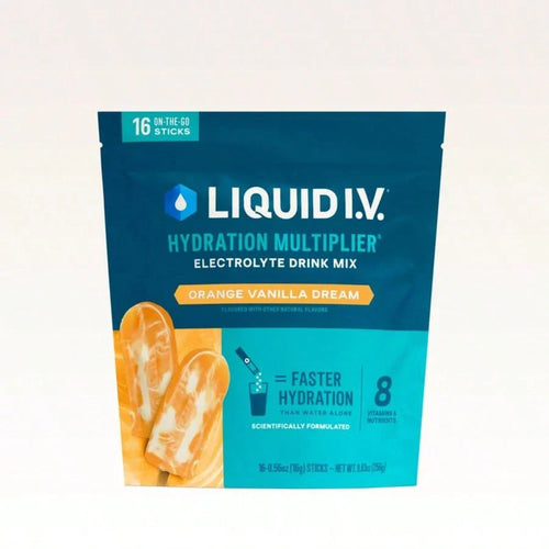 Liquid I.V. Hydration Multiplier - Orange - Hydration Powder Packets | Electrolyte Powder Drink Mix | Convenient Single-Serving Sticks | 8 Vitamins & Nutrients | 1 Pack (16 Servings), Daily Needs