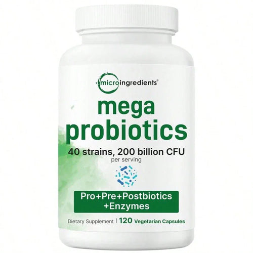 Micro Mega Probiotics 200 Billion CFU, 120 Veggie Capsules,FREE SHIPPING