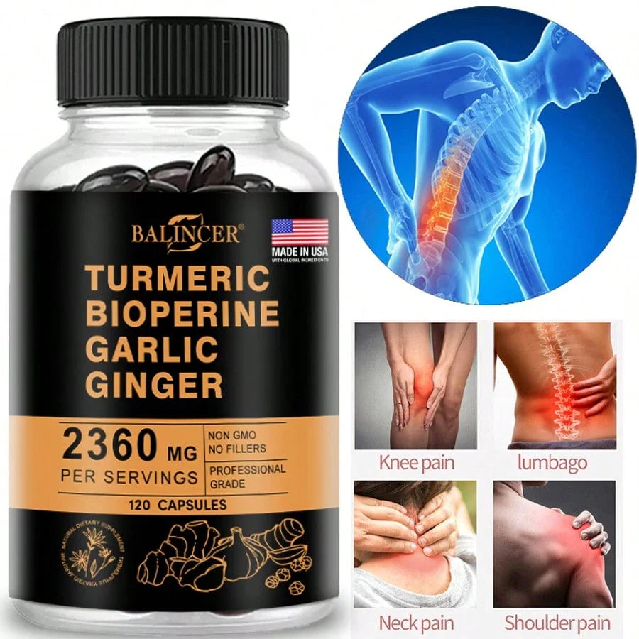 2600 Mg Turmeric Supplement - Include Bioperine Black Pepper Extract - Immune System Support, 120 Softgels