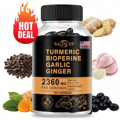2600 Mg Turmeric Supplement - Include Bioperine Black Pepper Extract - Immune System Support, 120 Softgels